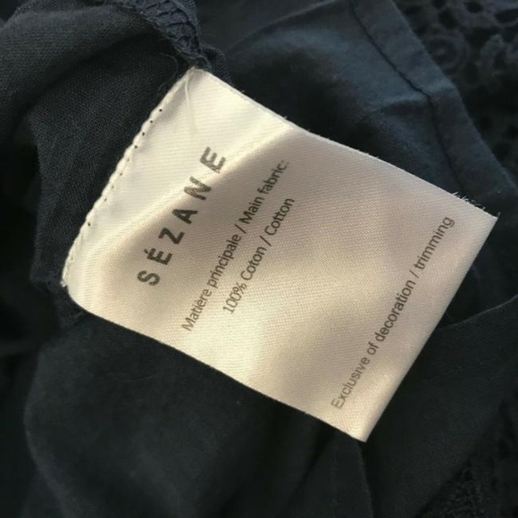 🆕 SEZANE Albane Blouse Rare Marine Color Way NWT - Picture 7 of 8
